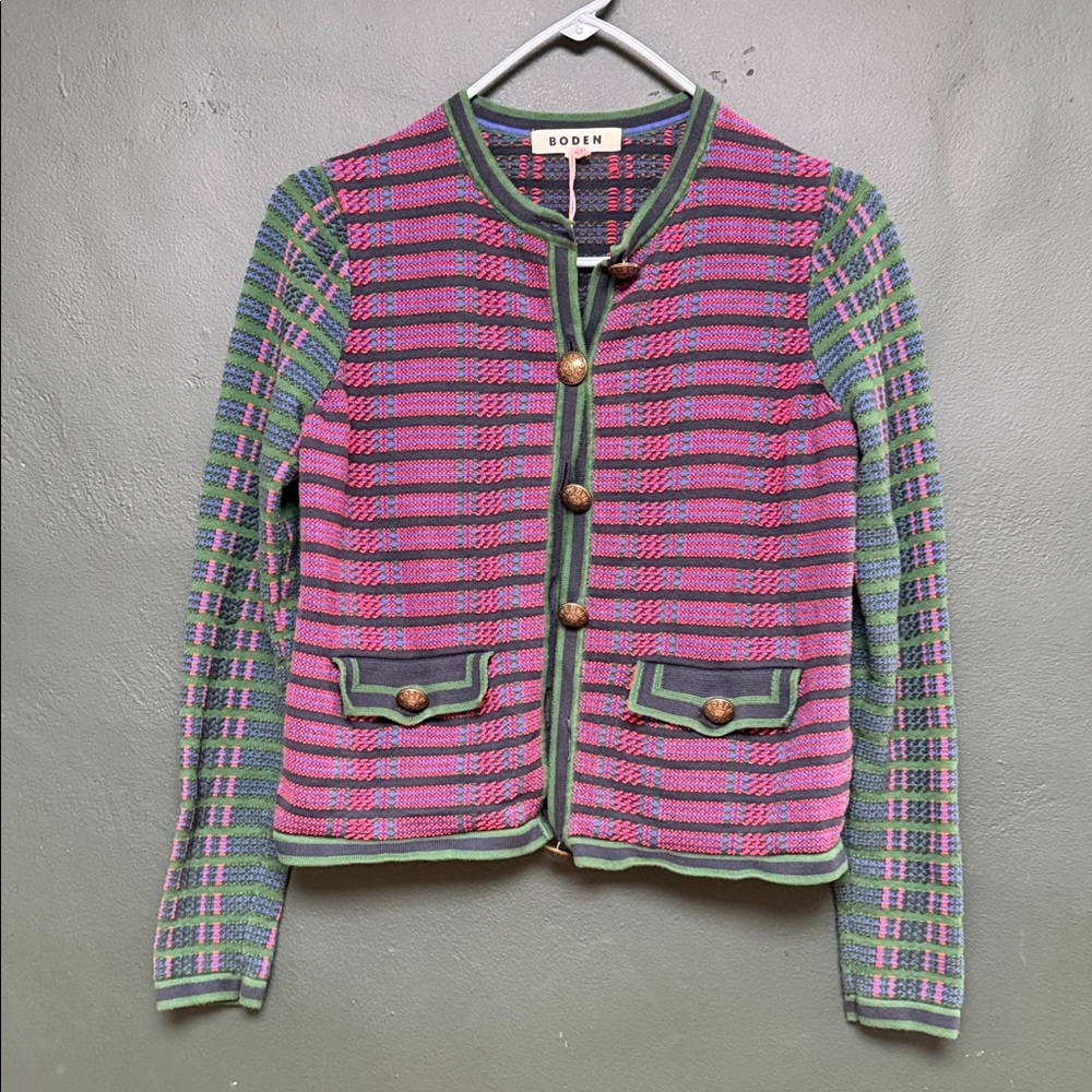 Boden Women's Vibrant Plaid Cardigan